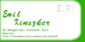 emil kinszker business card